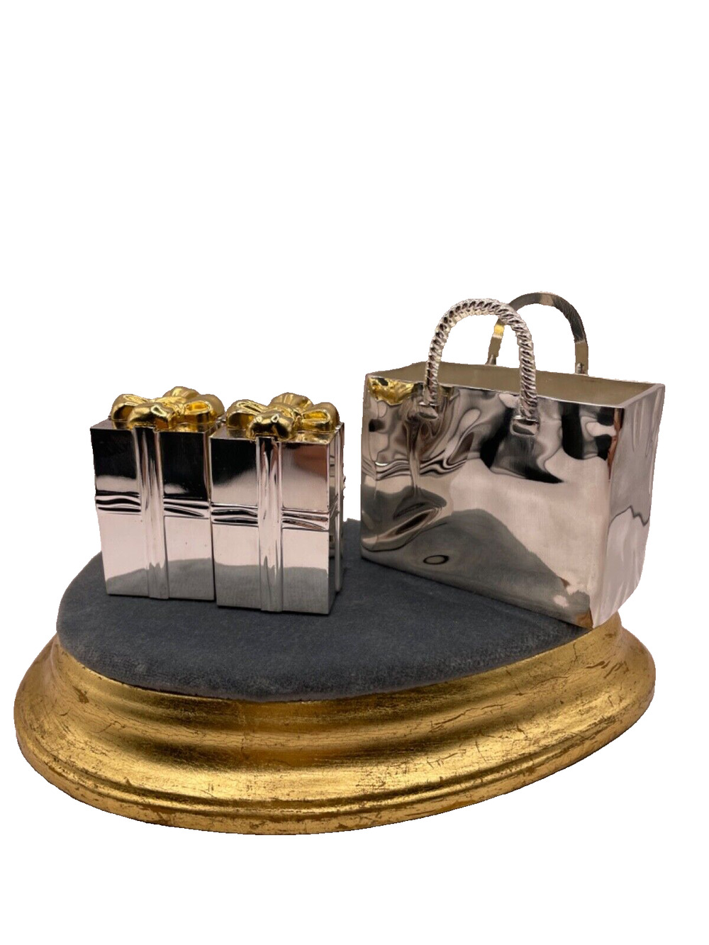 Vintage Godinger Silver Christmas/Holiday Salt & Pepper Shakers With Gift Box